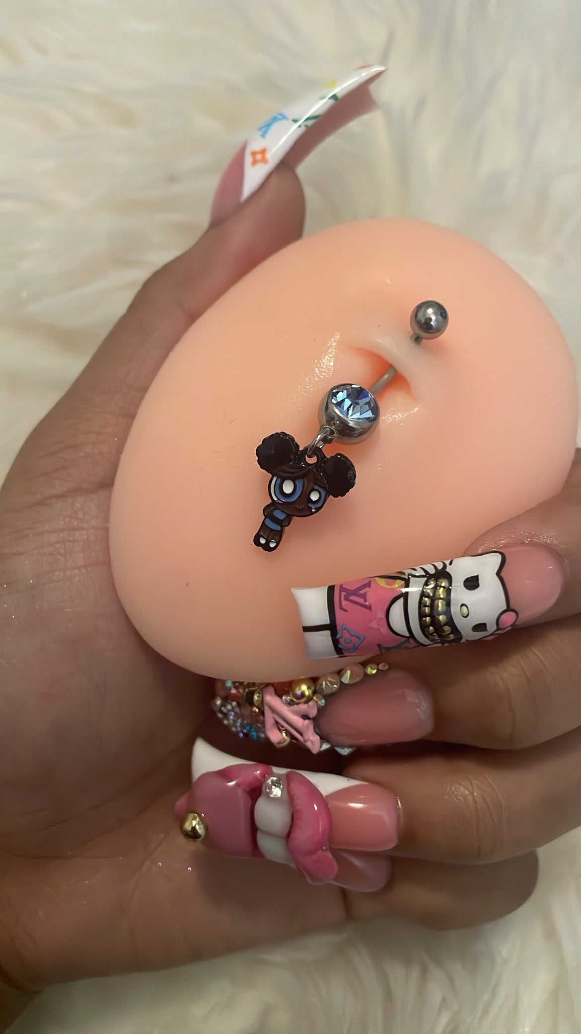 Dark Skin Cartoon Character Belly Ring