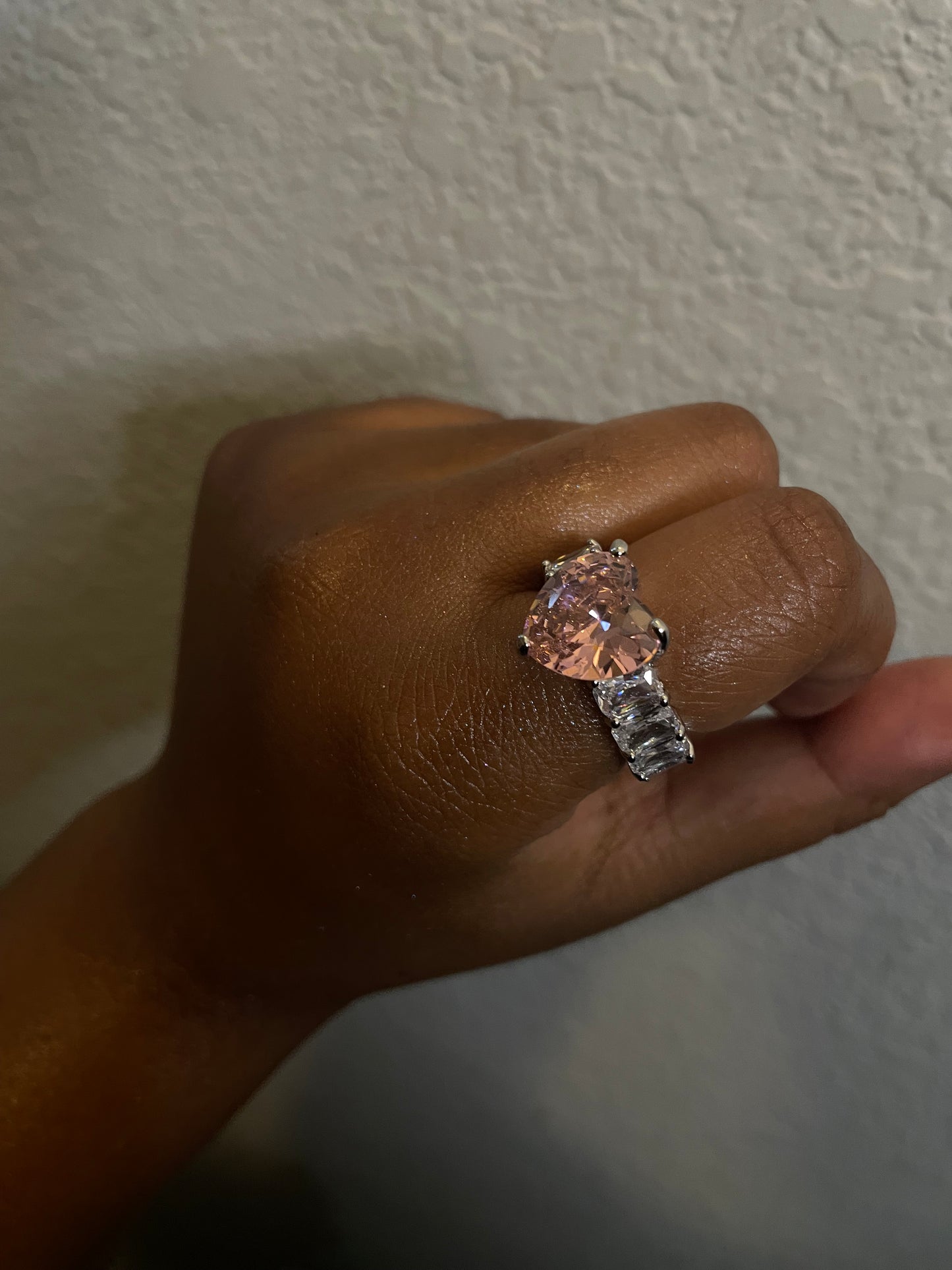 Pink Heart Diamond Ring