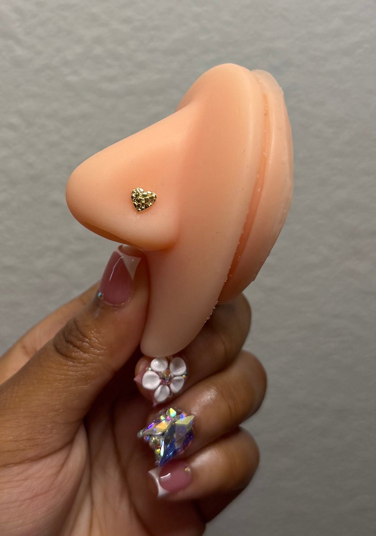 Nugget Heart Nose Ring