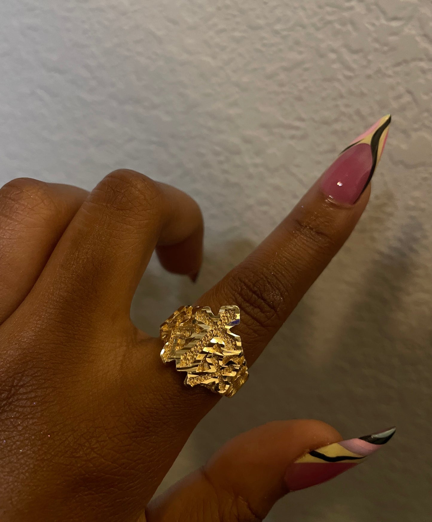 Diamond Cut Triple Cross Ring