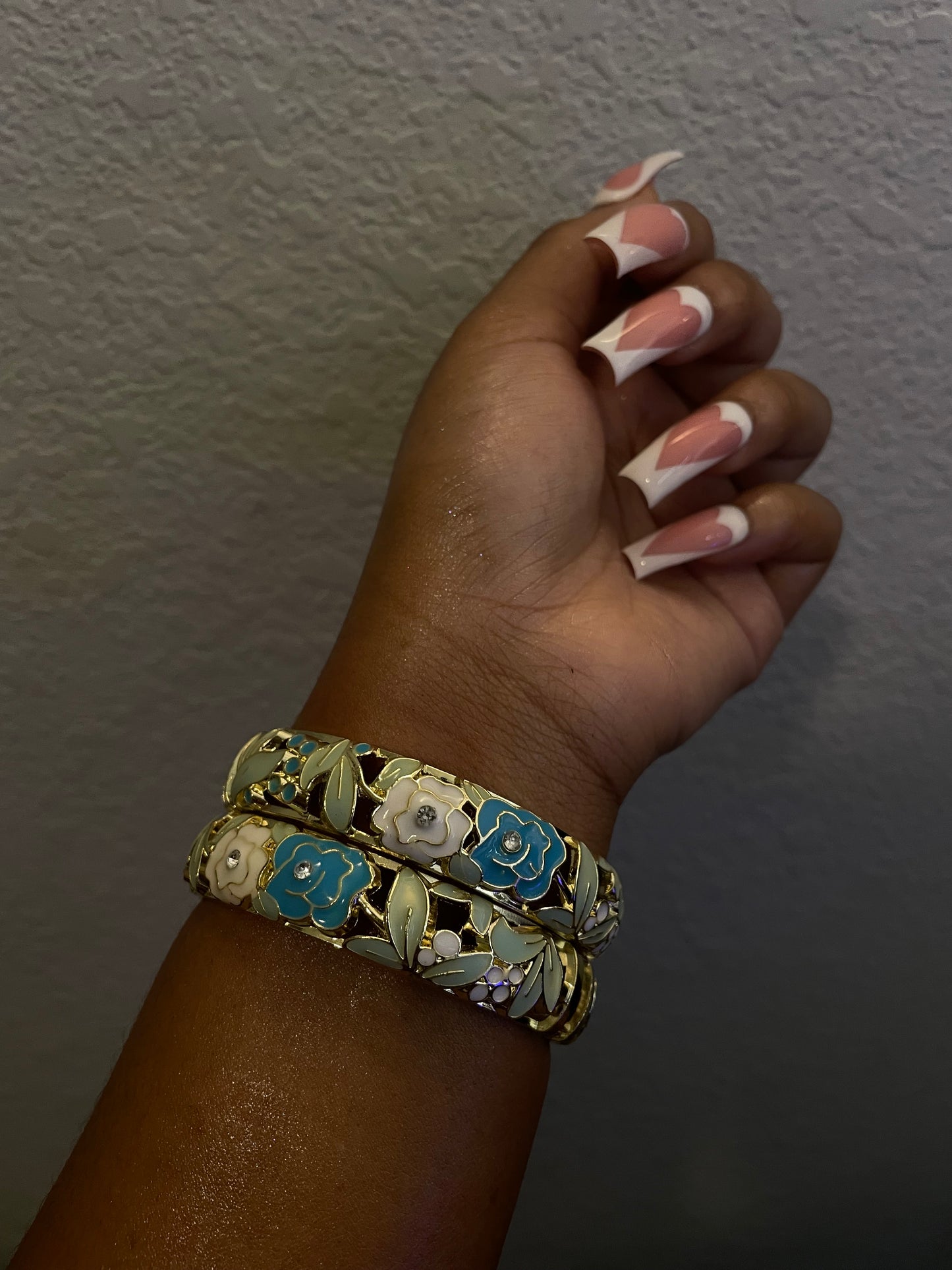 Blue Pastel Floral Bangles