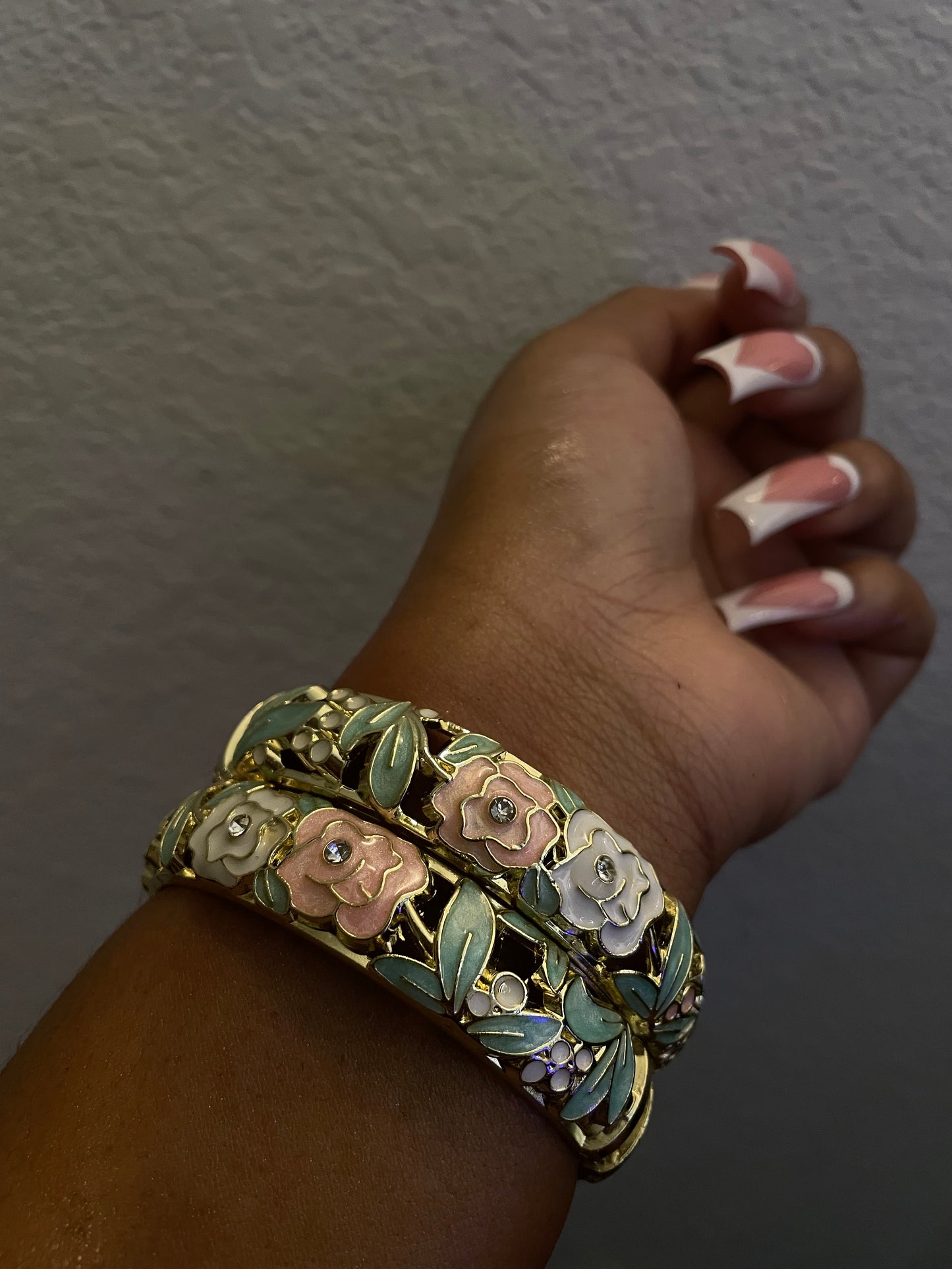 Blush Mint Floral Bangles