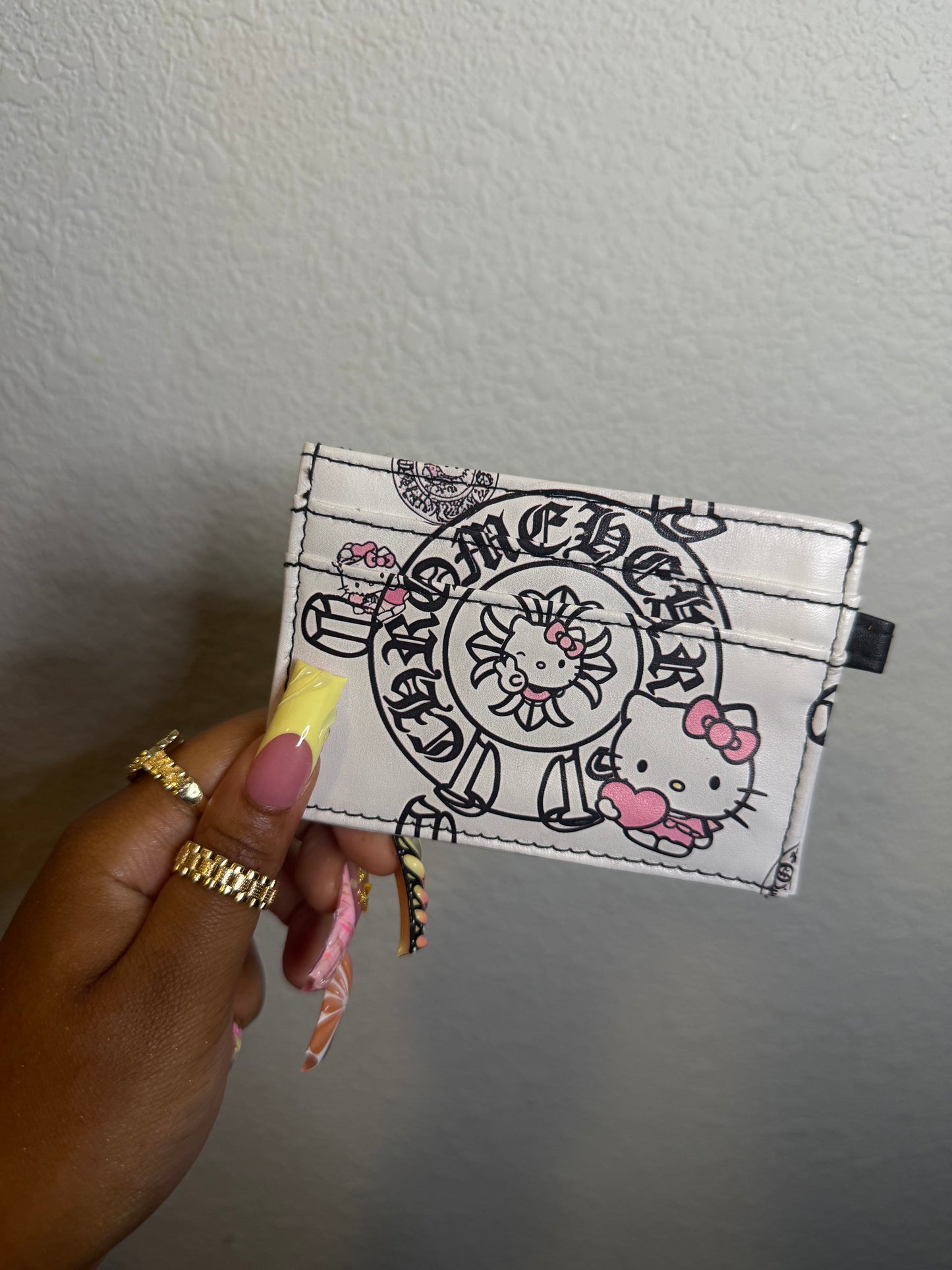 HK White Chrome Custom Card Holder (READY TO SHIP)