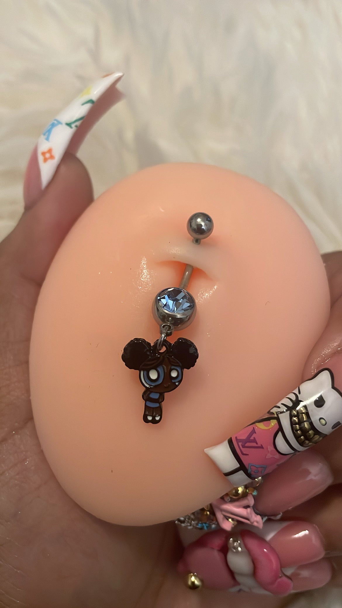Dark Skin Cartoon Character Belly Ring