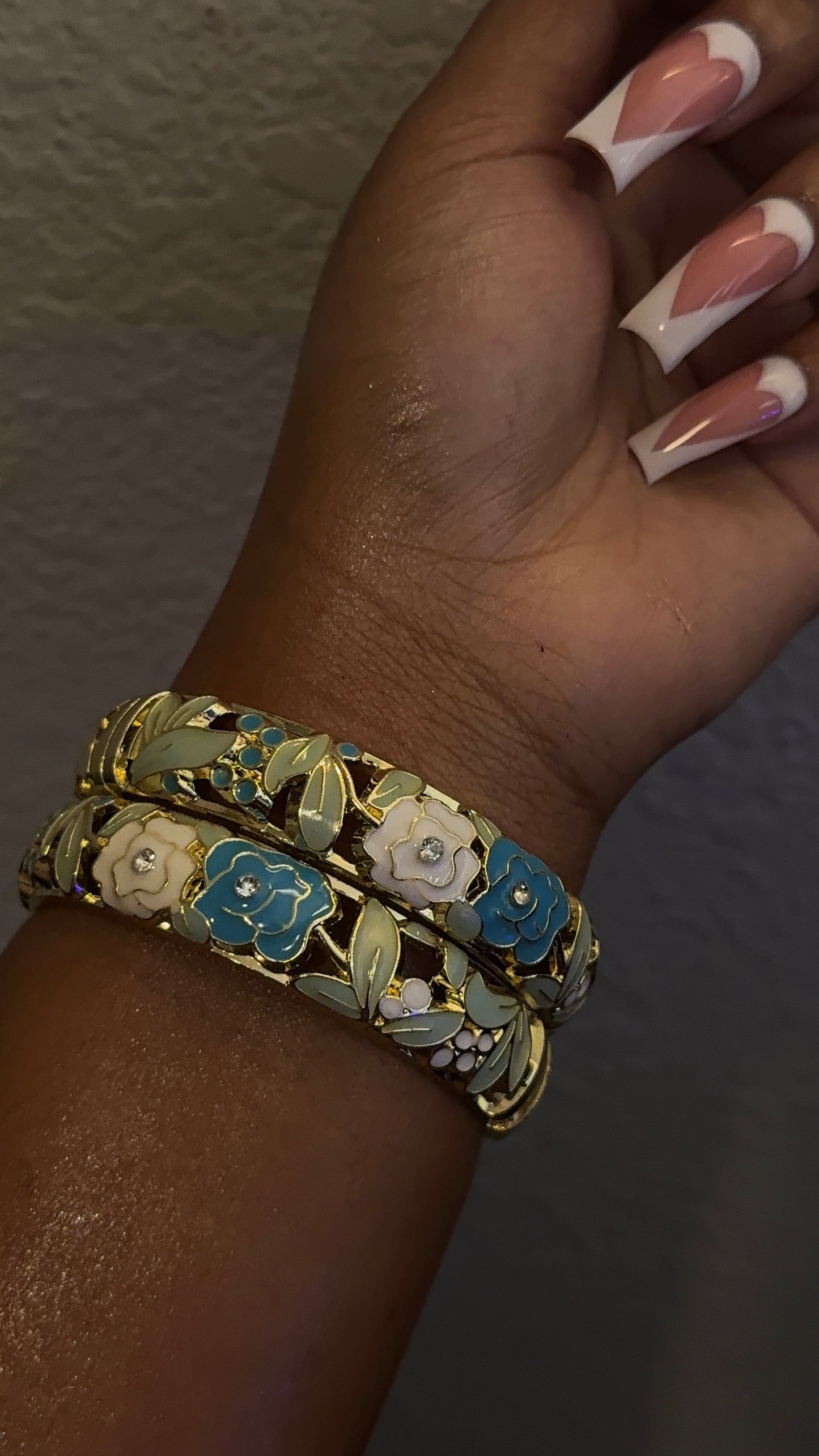 Blue Pastel Floral Bangles