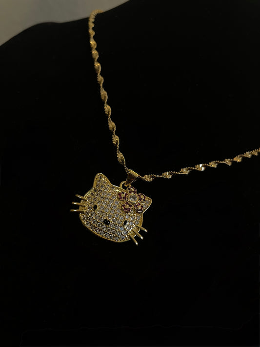 Small Bling Kitty Necklace