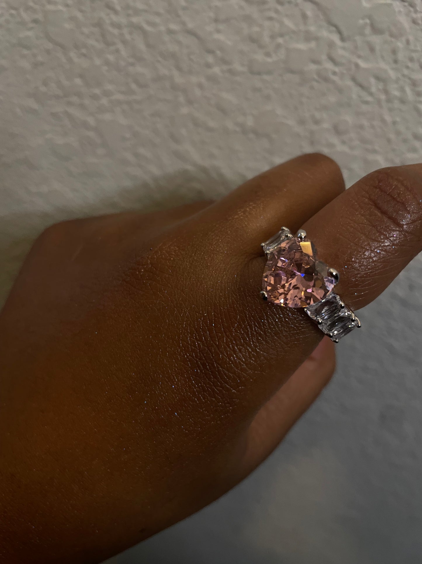 Pink Heart Diamond Ring