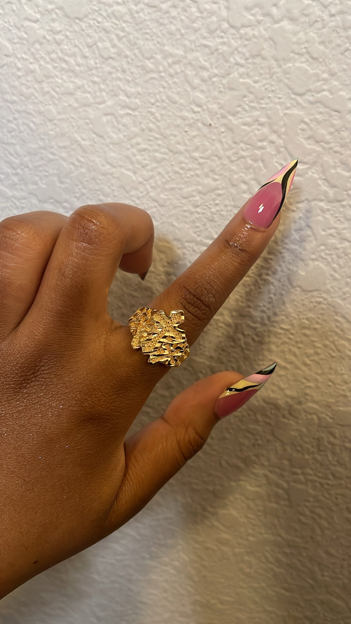 Diamond Cut Triple Cross Ring