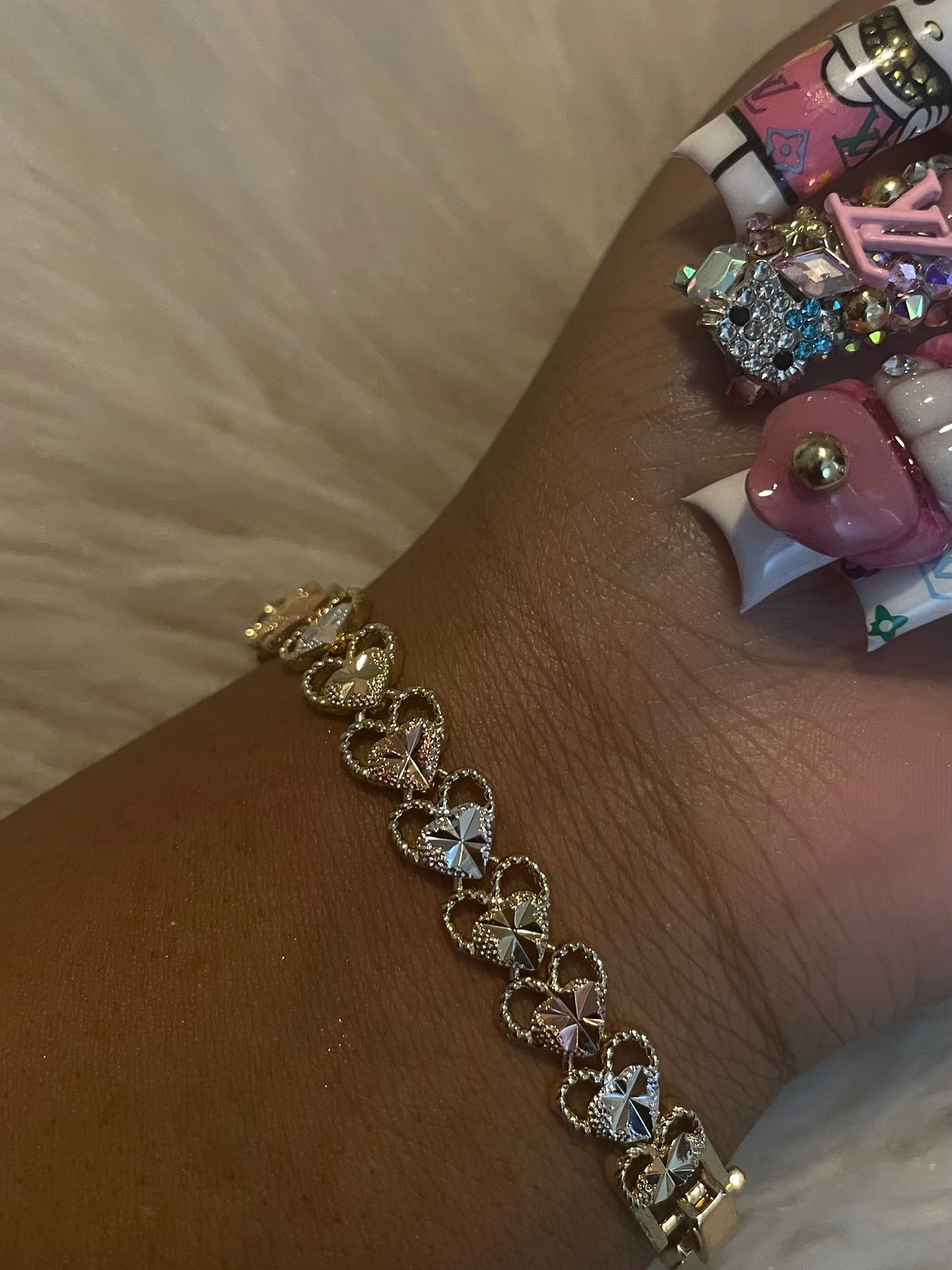 Tricolor Heart Bracelet